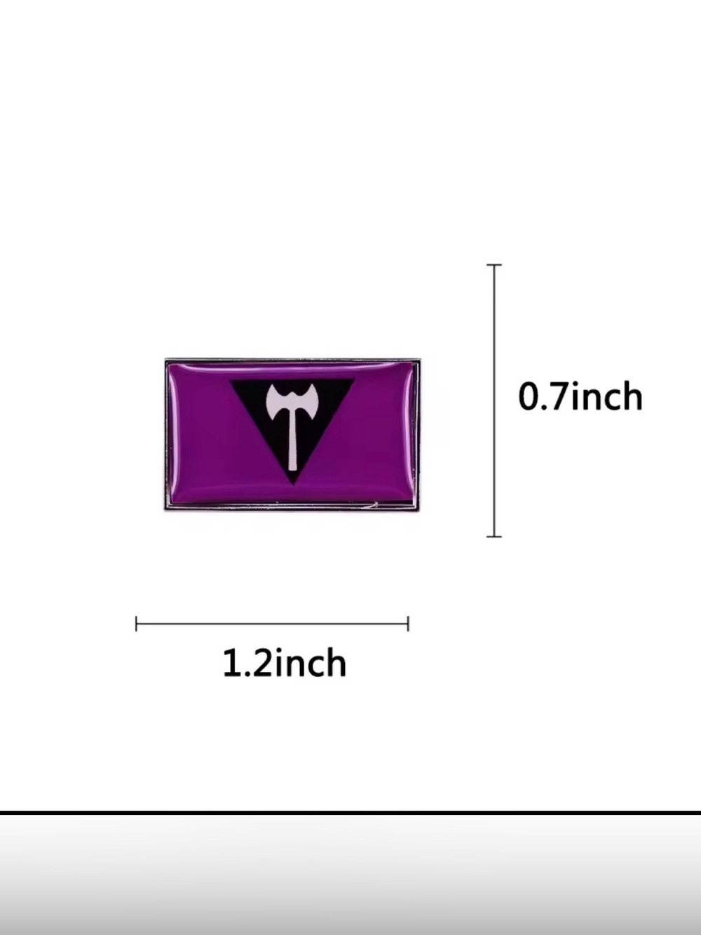 1 LGBTQ+ WLW Lesbian Small Pride Rectangular lesbian Purple & Black labrys Pin - Picture 3 of 14